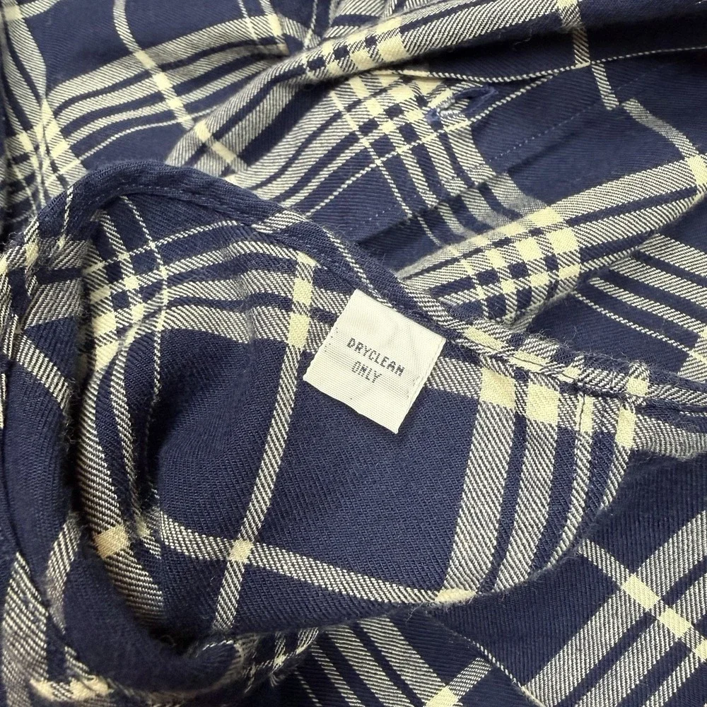 Polo by Ralph Lauren L Plaid Marlowe Wool Blend Blue Plaid Long Sleeve Shirt